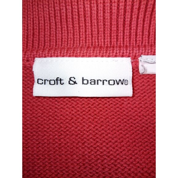 Croft and Barrow Women's Salmon Pink Zip-Up Sweater Size See Measurements - Picture 3 of 3